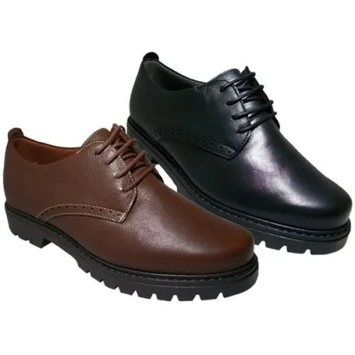 Zapato de piel suave con plantilla acolchada y piso goma España 39/45 Negro y Marrón Trossman 018064