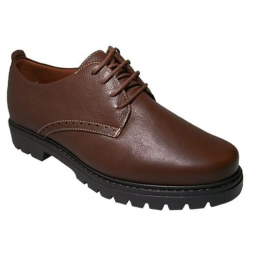 Zapato de piel suave con plantilla acolchada y piso goma España 39/45 Marrón Trossman 018064