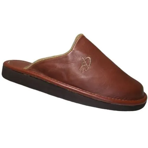 Zapatilla descalza sra en piel - forro pelo - piso ultraligero 35/41 Camello 1042