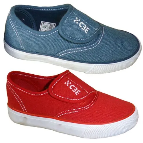 Zapatillas de lona Mayorista 25/34 Rojo y Jeans 1118