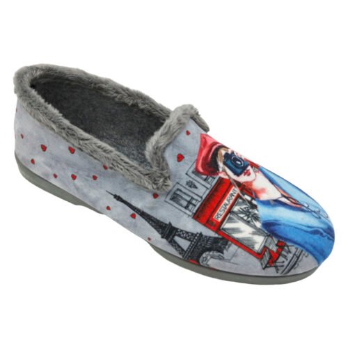 Zapatillas cerradas señora Foto Chica con piso plano La Barca® 35 a 41 Gris 117-1 CAJA
