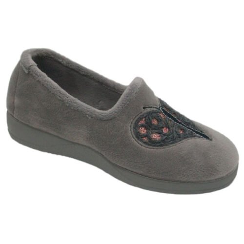 Zapatilas Mujer cerrada piso goma de cuña DeValverde  35 a 42 Gris 1172