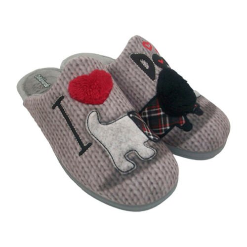 Zapatilla descalza I ♥ Dogs de chica con Piso goma gordo DeValverde 35 a 42 Gris 1177