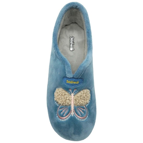 Zapatillas cerradas Mariposas señora con piso de goma grueso y fácil de calzar DeValverde 35 a 42 Marino Gris Ducados 1209 - Imagen 7