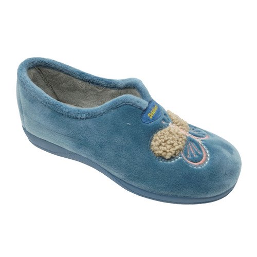 Zapatillas cerradas Mariposas señora con piso de goma grueso y fácil de calzar DeValverde 35 a 42 Marino Gris Ducados 1209 - Imagen 6