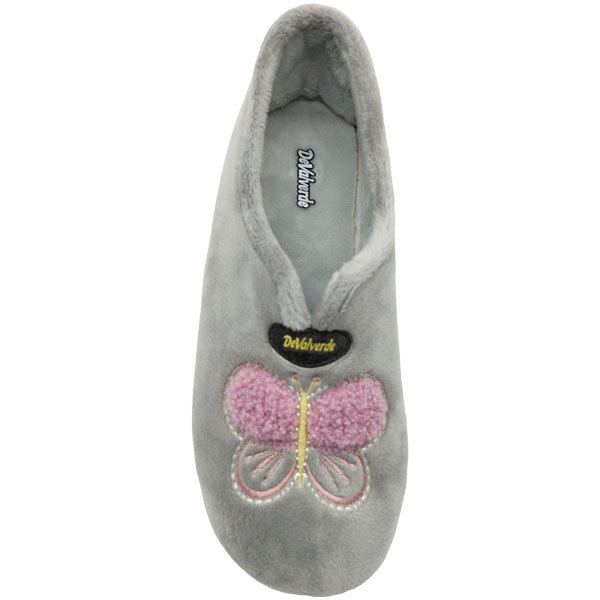 Zapatillas cerradas Mariposas señora con piso de goma grueso y fácil de calzar DeValverde 35 a 42 Marino Gris Ducados 1209 - Imagen 5