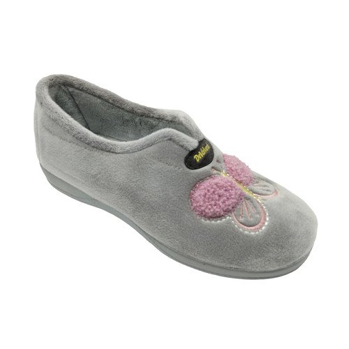 Zapatillas cerradas Mariposas señora con piso de goma grueso y fácil de calzar DeValverde 35 a 42 Marino Gris Ducados 1209 - Imagen 4