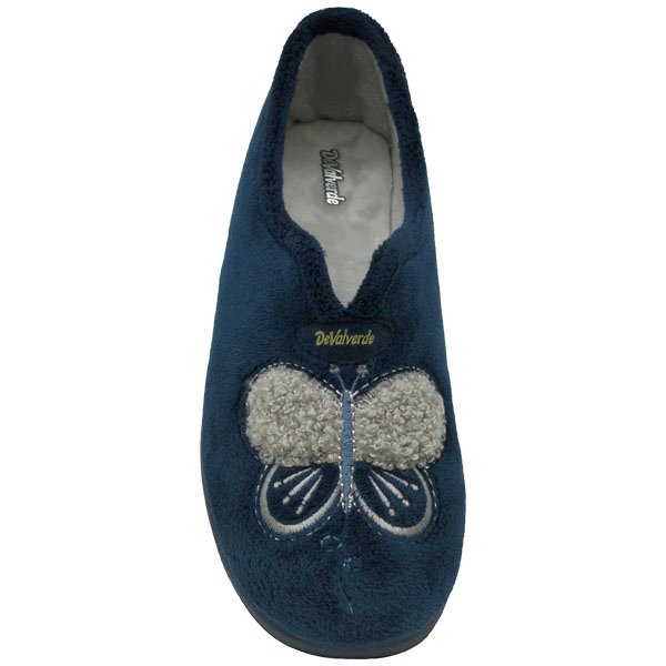 Zapatillas cerradas Mariposas señora con piso de goma grueso y fácil de calzar DeValverde 35 a 42 Marino Gris Ducados 1209 - Imagen 3