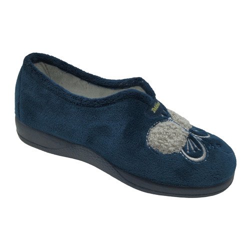 Zapatillas cerradas Mariposas señora con piso de goma grueso y fácil de calzar DeValverde 35 a 42 Marino Gris Ducados 1209 - Imagen 2