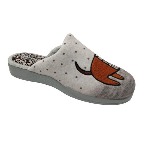 Zapatillas descalzas Perro Moda de señora o chica con piso de goma gruesa DeValverde 35 a 42 Gris 1211