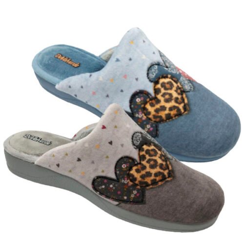 Zapatillas descalzas Corazones de señora o chica con piso de goma gruesa DeValverde 35 a 42 Gris, Ducados 1214