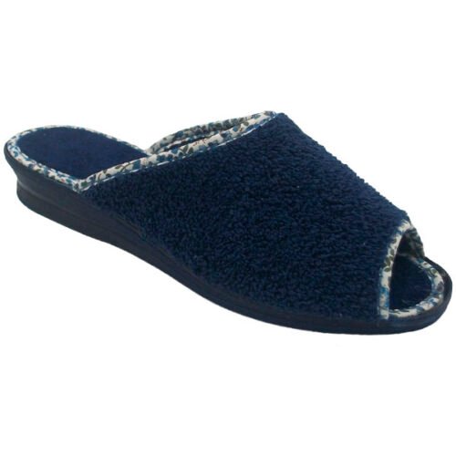 Zapatillas descalzas pinki señora de rizo gordo con piso cuña anatómico La Barca ® 35 a 41 Marino 1266