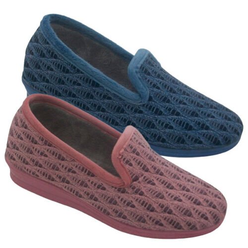 Zapatillas de señora cerradas con piso cuña anatómico La Barca 35 a 41 Rosa Aguamar 136