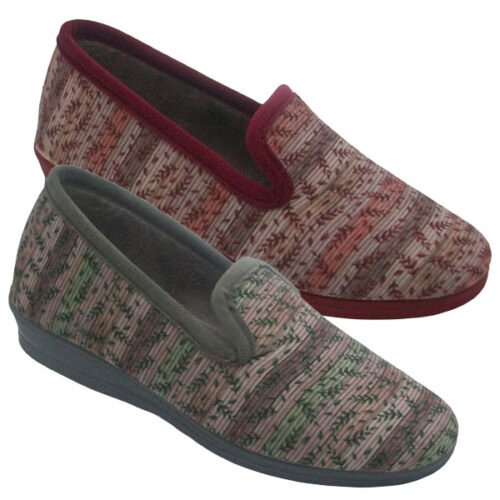 Zapatillas cerradas de señora con piso cuña anatómico La Barca 35 a 41 Gris Burdeos 144