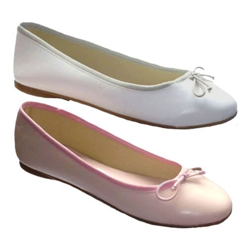 Bailarina piel - plantilla piel - forro tela 35/41 Rosa, Blanco España R.F. 1738