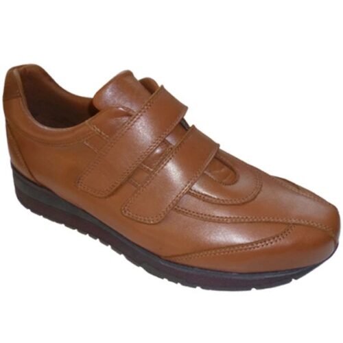 Zapato piel - planta piel con sistema de amortiguador EVA y piso semicuña goma España 39/45 Cuero Trossman 18015