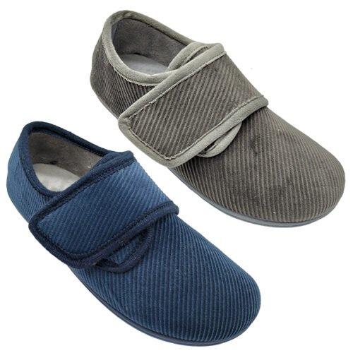 Zapatillas Terapéuticas Mujer Ortho Soluciones con Velcro Invierno – Gris/Marino (Mod. 1803)