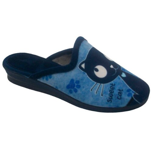 Zapatillas de señora descalzas con piso cuña anatómico La Barca 35 a 41 Marino 209