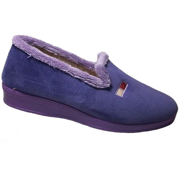 Zapatilla cerrada señora con piso de cuña La Barca® 35/41 Marino Morado 2123 - Imagen 3