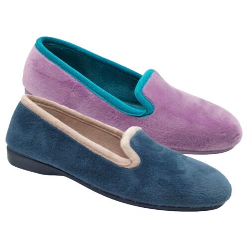 Zapatillas cerradas señora Lisas con piso plano La Barca® 35 a 42 Marino Malva 21405 CAJA