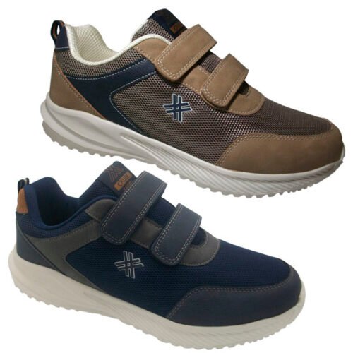 Zapatillas Deportivas con Velcro y Rejilla Crube 40 a 45 Marino Taupe 2277
