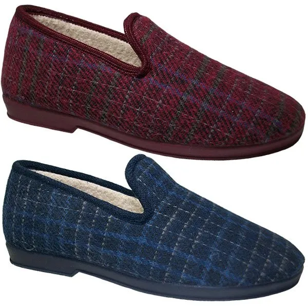 Zapatilla de cuadros señora 35/41 Marino Granate 232