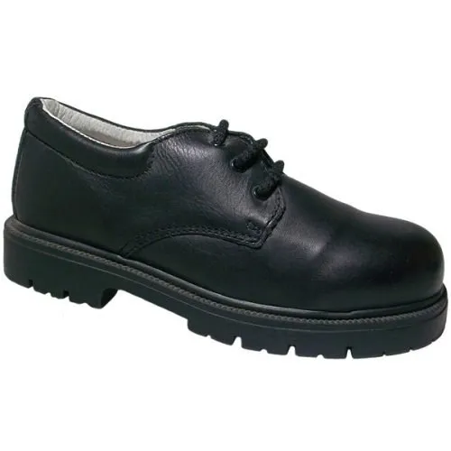 Zapato niño/a en piel con planta y forro piel con piso tacos de goma tipo COLEGIAL 25/38 Negro 2389