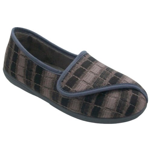 Zapatillas cerradas para mujer con aberturas y velcro especiales calce adaptado Orthosoluciones  35 a 41 Gris 2550