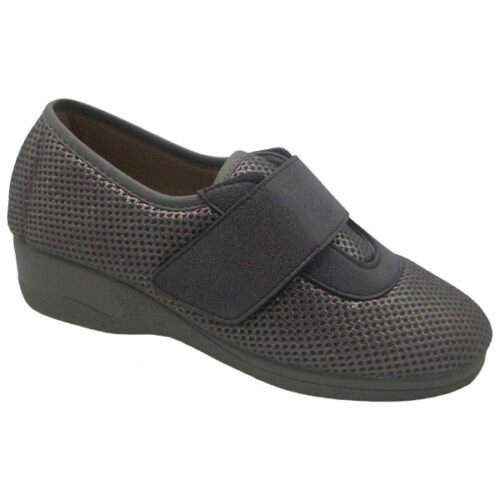 Zapatillas anchas con rejilla y velcro Farmaflex by DeValverde 35 al 42 Gris 2794