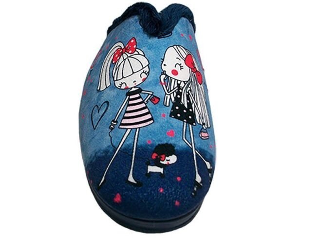 Zapatilla chinela de señora con piso de cuña de caucho La Barca® 35/41 Marino 2907-2 - Imagen 2