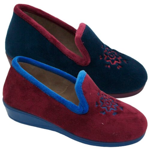 Zapatillas cerradas señora Flor con piso cuña La Barca® 36 a 41 Burdeos 35 a 41 Marino 3004 CAJA