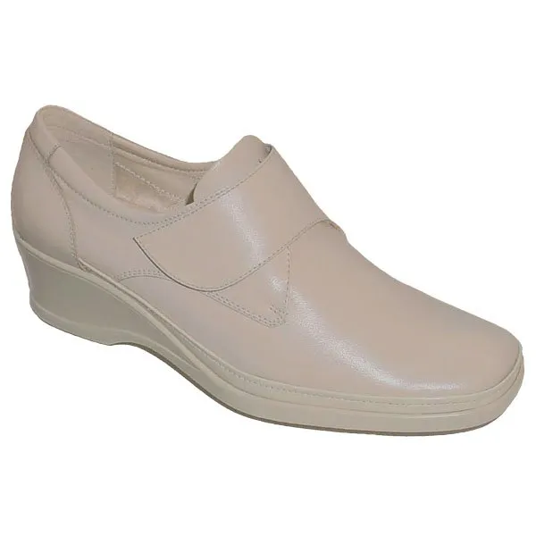 Zapato piel- plantilla piel acolchada y piso antideslizante 35/41 Beig Ortho Soluciones® 3148-B