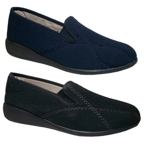 ZAPATILLAS de casa SEÑORA Mayorista Negro Marino 3320 Antideslizante La Barca 35/41 Hecho en España