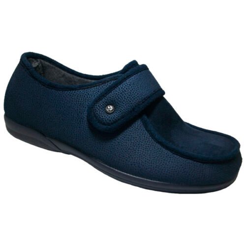 Zapatilla caballero cerrada con Velcro Piso goma y Ancho Especial DeValverde 39 a 46 Marino 3516