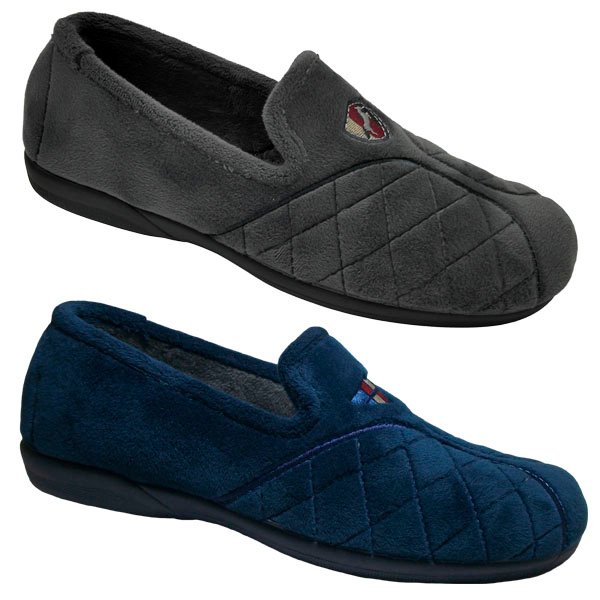Zapatilla cerrada de caballero escudo con Piso goma DeValverde 40 a 45 Marino 39 a 46 Gris 3518