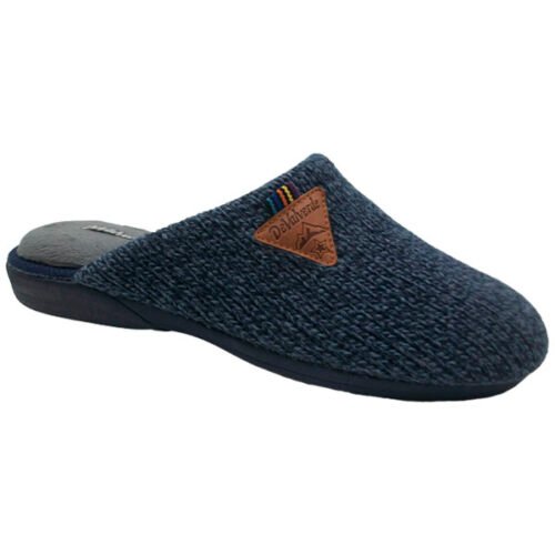 Zapatilla caballero descalza en Lana con Piso goma DeValverde 39 a 46 Marino 3530
