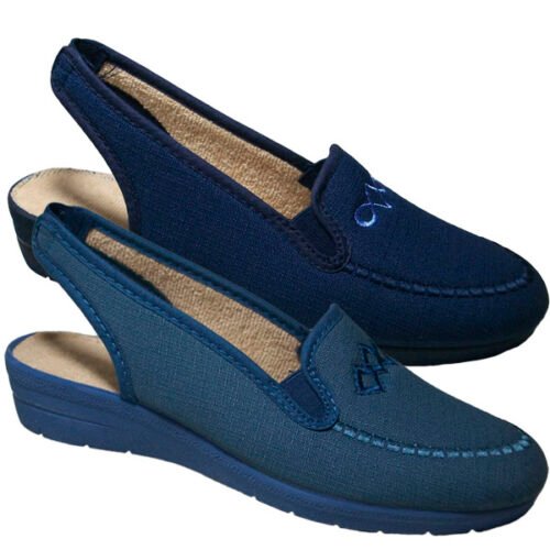 Zapatillas señora con tira y piso cuña Segura 35 al 41 Ducados Marino 3728