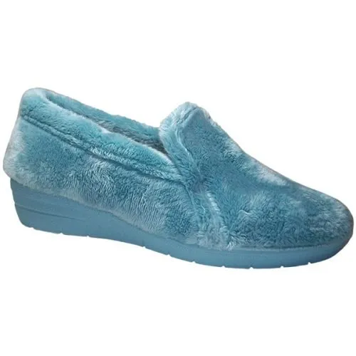 Zapatilla cerrada abrigosa señora con piso de cuña Segura® 35/41 Cielo 3760