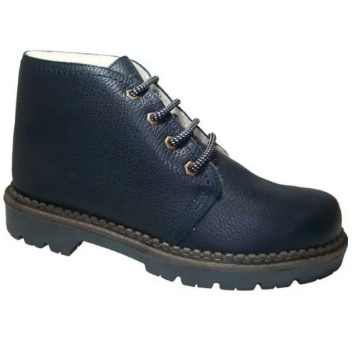 Bota en piel con forro en borreguillo y plantilla extraíble 39/46 Azul Cruan 4201