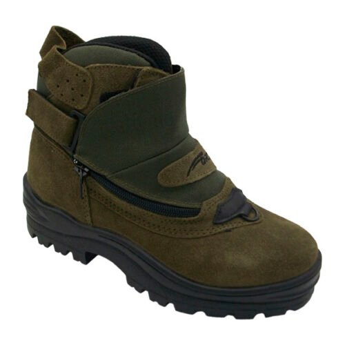 Bota en serraje piel con cremallera y velcro para fácil calce con piso tacos de goma y forro transpirable. Marca Fortun 35/42 Kaki Cruan 433