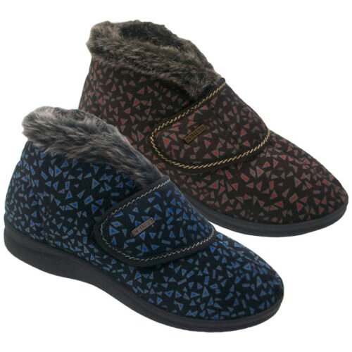 Zapatillas abotinadas con velcro y forradas Crube Mujer 35 a 41 Negro Marrón 436