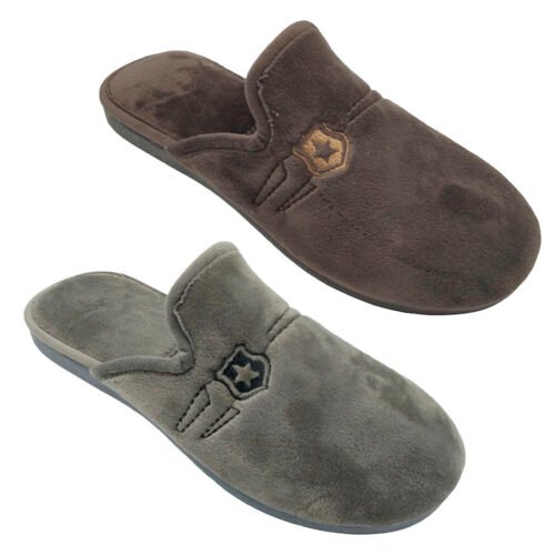 Zapatillas descalzas caballero Escudo Estrella con piso de goma La Barca® 39 a 46 Gris Marron 458