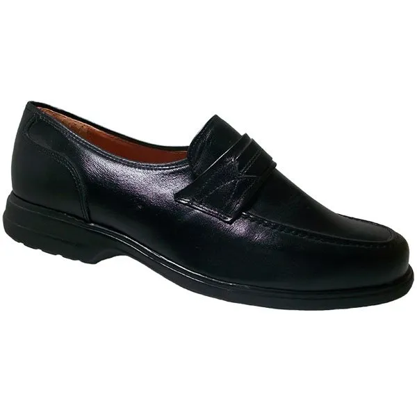Zapato piel - forro y planta piel - ancho especial y piso goma grueso España 39/45 Negro 4650