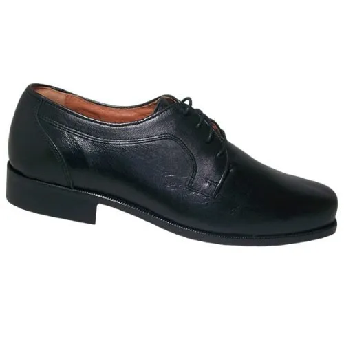 Zapato piel - forro y planta piel - ancho especial y piso goma España 39/46 Negro 4725