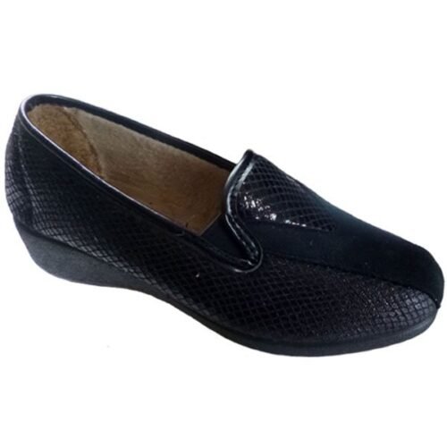 Zapatilla cerrada con elásticos y piso cuña La Barca Deluxe 35/41 Negro 490