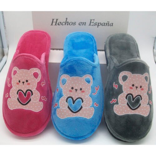 Zapatillas descalzas señora Osito con piso ligero La Barca® 35 a 41 Tricolor (Fucsia Azulon Gris) 5003 CAJA