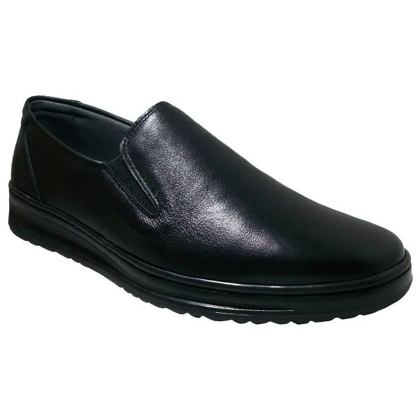 Zapato piel con cosido lateral y piso goma se dobla España 39/45 Negro Trossman 502