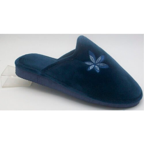 Zapatillas descalzas señora Flor Bordada con piso ligero La Barca® 35 a 41 Marino 5020 CAJA