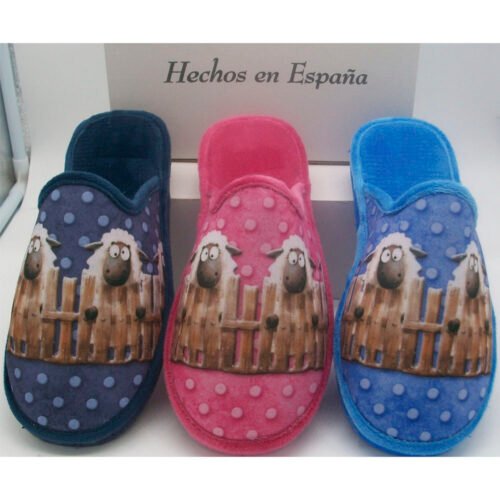 Zapatillas descalzas señora Ovejas con piso ligero La Barca® 35 a 41 Tricolor (Marino Fucsia Aguamar) 5050 CAJA