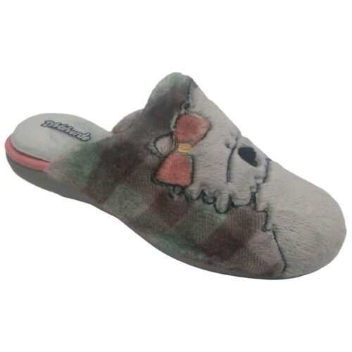 Zapatilla de chica descalza perros con Piso de goma DeValverde 35 a 42 Gris 6079
